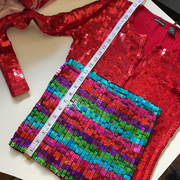 3 PIECE SET Moda International Vintage Y2K Sequin Tube Top & Cardigans XS - Picture 13 of 13